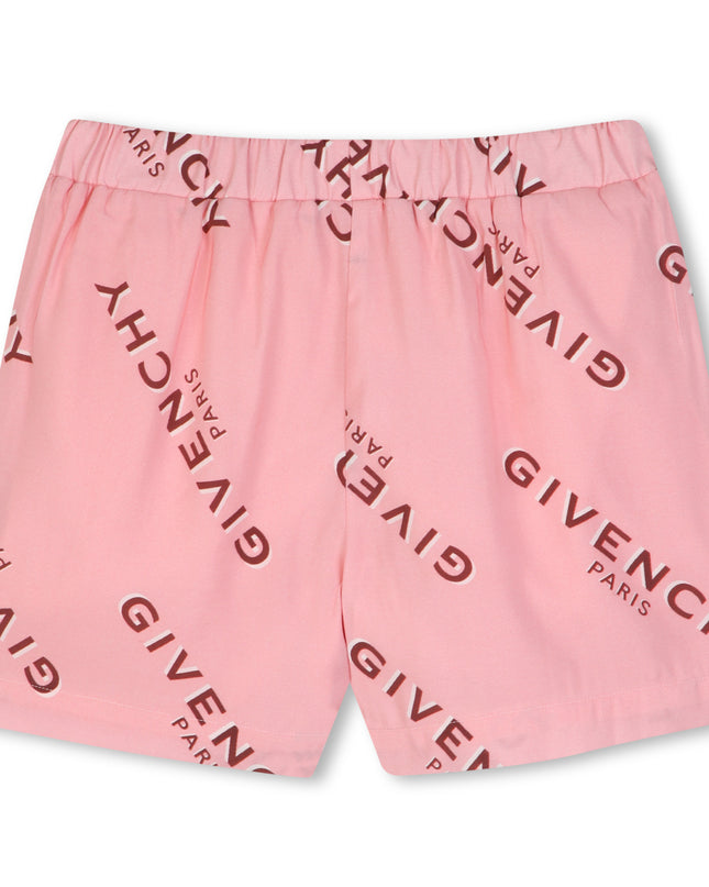 Kids Atelier Givenchy Pink Logo Print Short Set