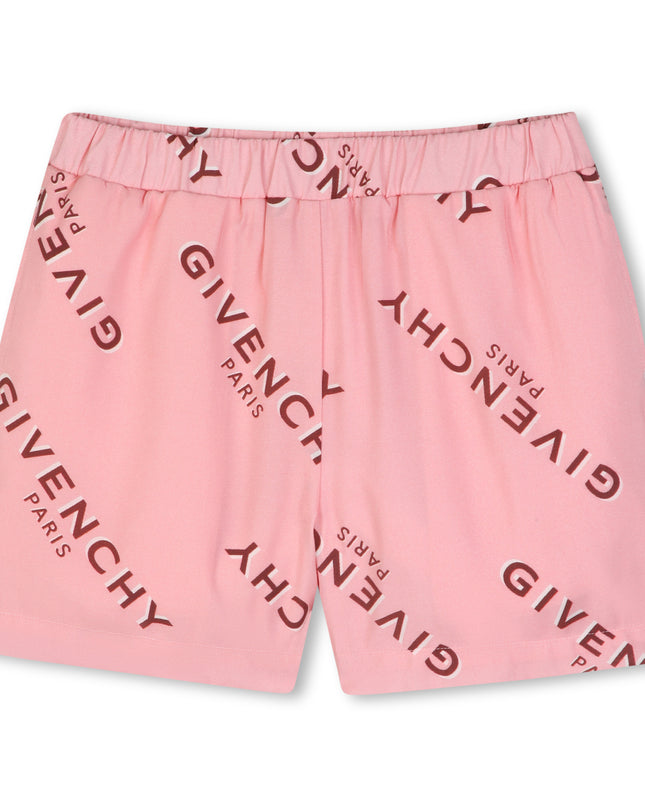 Kids Atelier Givenchy Pink Logo Print Short Set