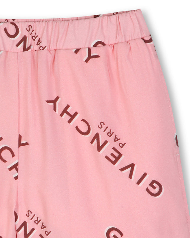 Kids Atelier Givenchy Pink Logo Print Short Set