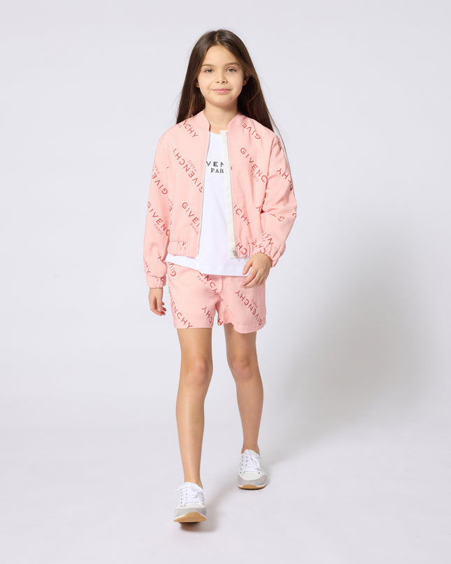 Kids Atelier Givenchy Pink Logo Print Short Set