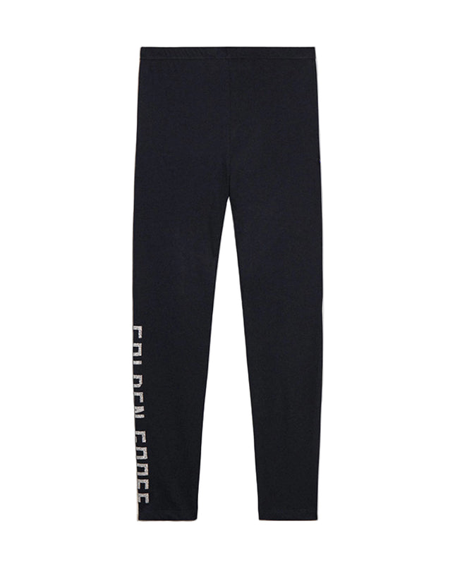 kids atelier golden goose Black Logo Leggings