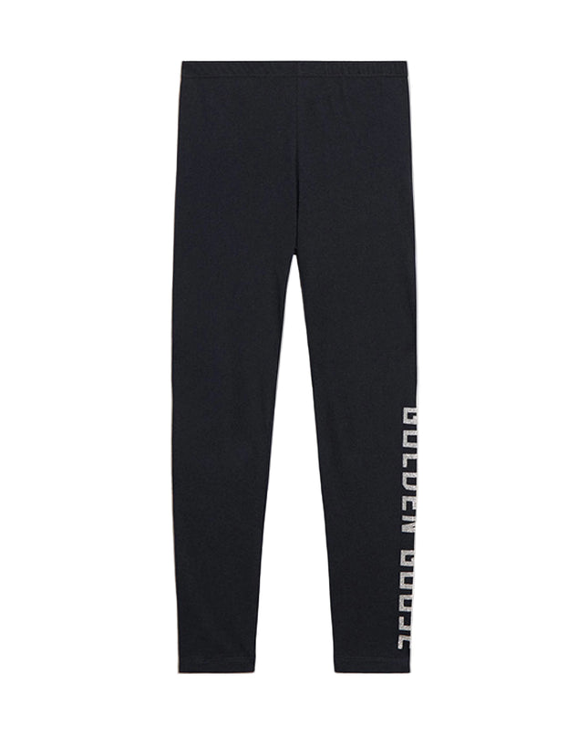kids atelier golden goose Black Logo Leggings