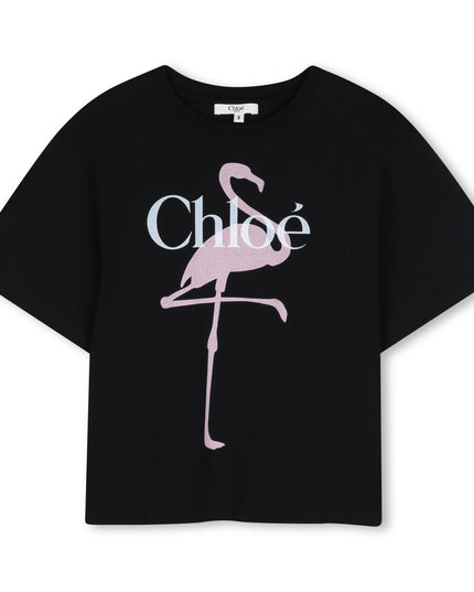 CHLOE-C21300-09B-BLACK-SHORT SLEEVES TEE-SHIRT