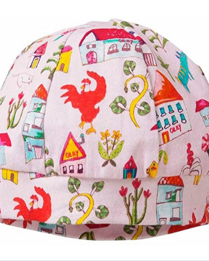 OILILY-ACCESSORIES-Toet hat-aop countryside elements Pink
