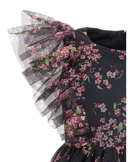 MONNALISA-FLORAL PRINT TULLE DRESS-110920-0612-5095-