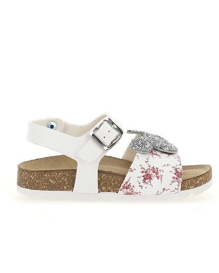 MOA-MDJS58-Pearly white and floral print Mickey Mouse sandal