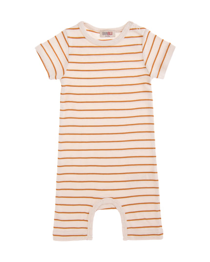 BANBLU-SS SHORTIE BODYSUIT-51178-SAND STRIPES