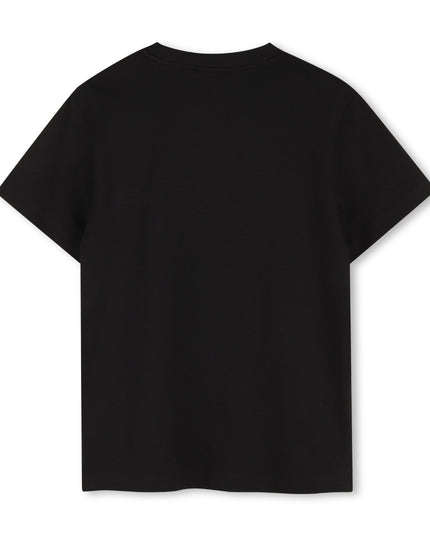 Kids Atelier Hugo Black Regular-fit T-shirt in Cotton with Red Logo
