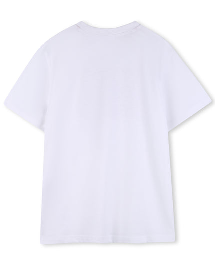 Kids Atelier Hugo White Regular-fit T-shirt in Cotton with Red Logo