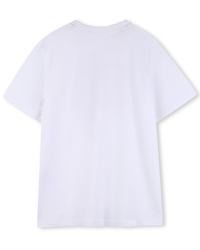 Kids Atelier Hugo White Regular-fit T-shirt in Cotton with Red Logo