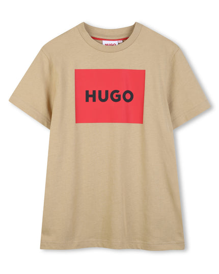 Kids Atelier Hugo Stone Regular-fit T-shirt in Cotton with Red Logo