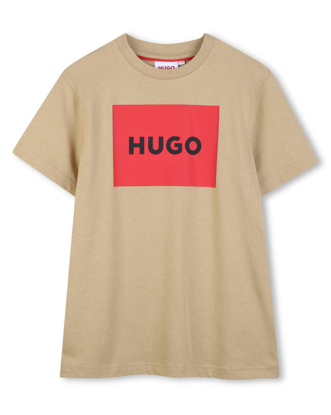 Kids Atelier Hugo Stone Regular-fit T-shirt in Cotton with Red Logo