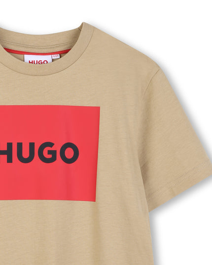 Kids Atelier Hugo Stone Regular-fit T-shirt in Cotton with Red Logo