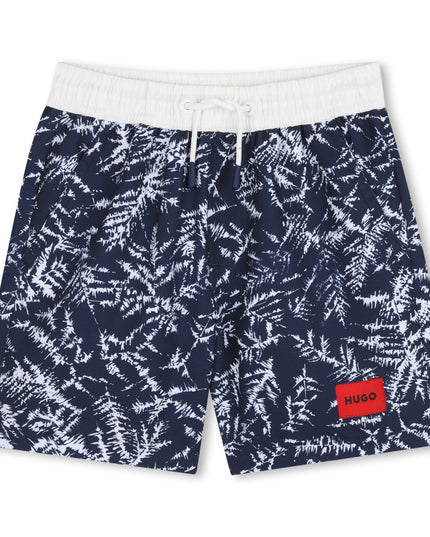 Kids Atelier Hugo Navy All-Over Print Boys´ Swim Shorts