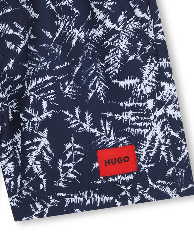 Kids Atelier Hugo Navy All-Over Print Boys´ Swim Shorts