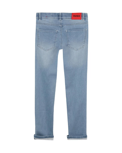 kids atelier hugo Blue Cuffed Straight Trousers