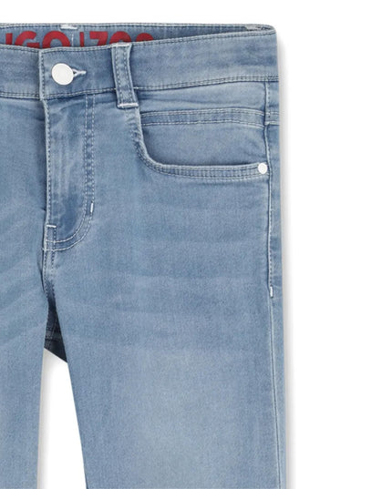 kids atelier hugo Blue Cuffed Straight Trousers