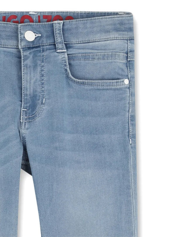 kids atelier hugo Blue Cuffed Straight Trousers