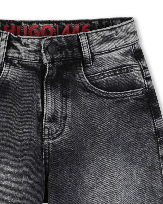 Kids Atelier Hugo Black Lave-Denim Shorts