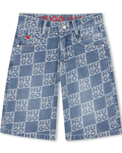 Kids Atelier Hugo Denim shorts for Boy with logo