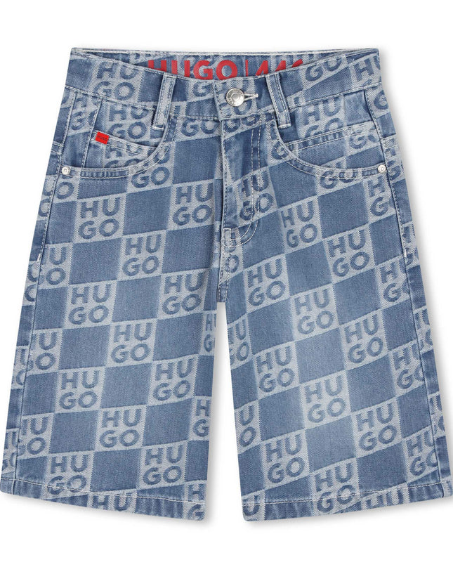 Kids Atelier Hugo Denim shorts for Boy with logo