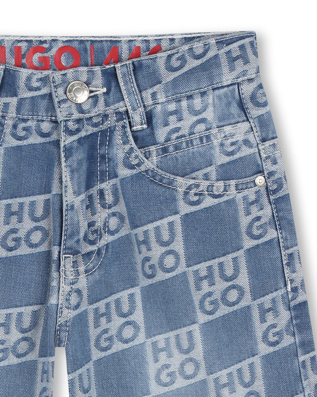 Kids Atelier Hugo Denim shorts for Boy with logo