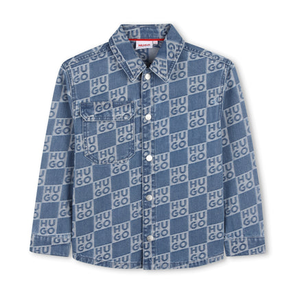 Kids Atelier Hugo Monogram Long Sleeved Denim Shirt