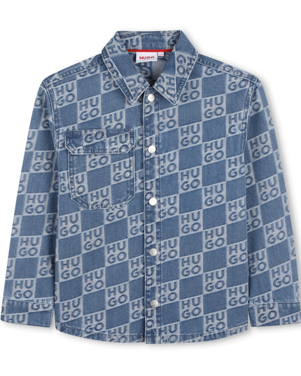 Kids Atelier Hugo Monogram Long Sleeved Denim Shirt