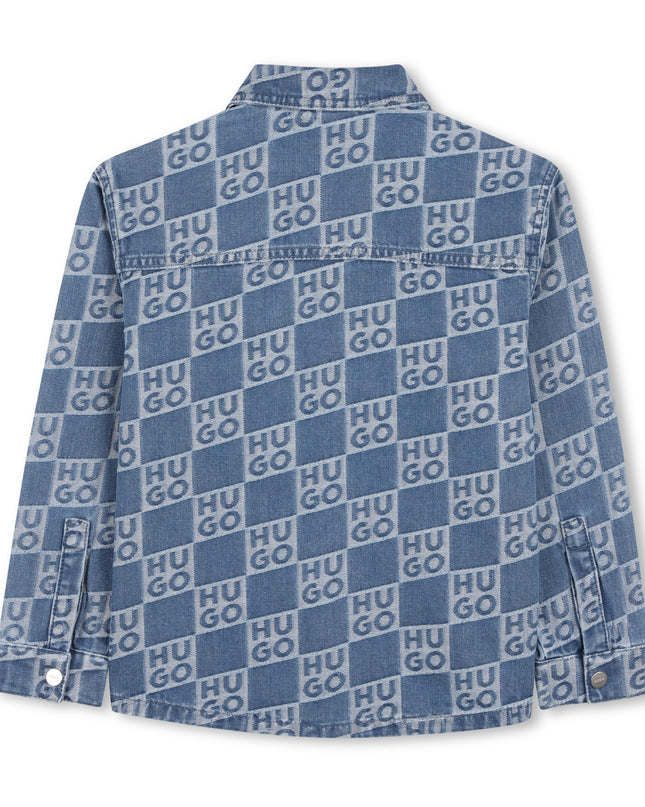 Kids Atelier Hugo Monogram Long Sleeved Denim Shirt