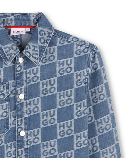 Kids Atelier Hugo Monogram Long Sleeved Denim Shirt