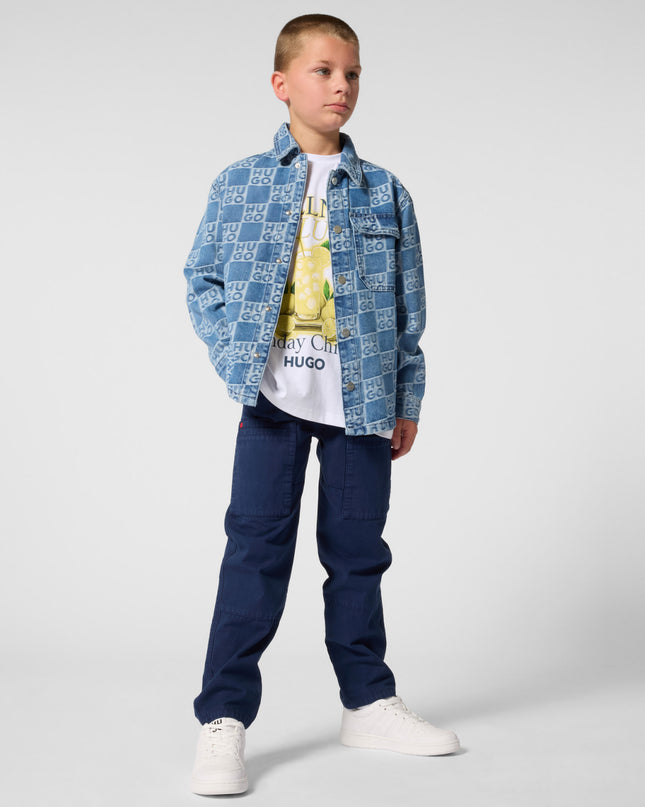 Kids Atelier Hugo Monogram Long Sleeved Denim Shirt