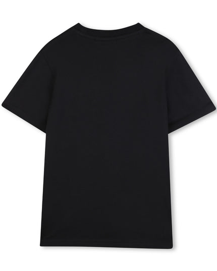 Kids Atelier Hugo Black Short Sleeve T-shirt con logo