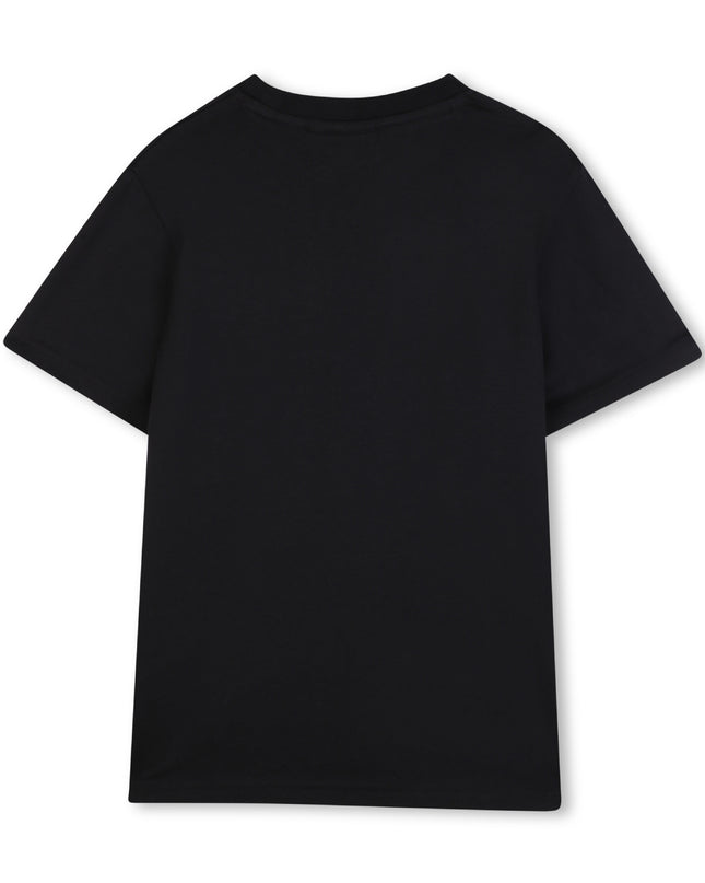 Kids Atelier Hugo Black Short Sleeve T-shirt con logo