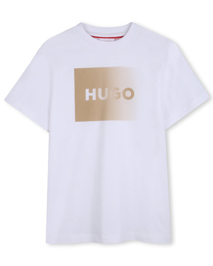 Kids Atelier Hugo Boys White Mini Me White Logo T-Shirt