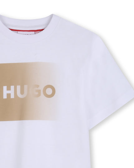 Kids Atelier Hugo Boys White Mini Me White Logo T-Shirt