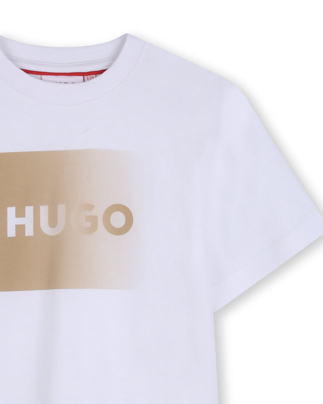 Kids Atelier Hugo Boys White Mini Me White Logo T-Shirt