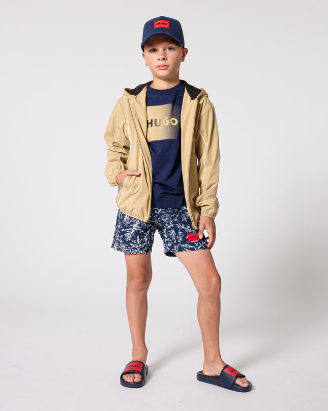 Kids Atelier Hugo Boys Navy Mini Me White Logo T-Shirt