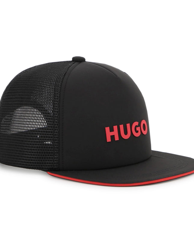 Kids Atelier Hugo Black Mesh Cap with Adjustable Strap