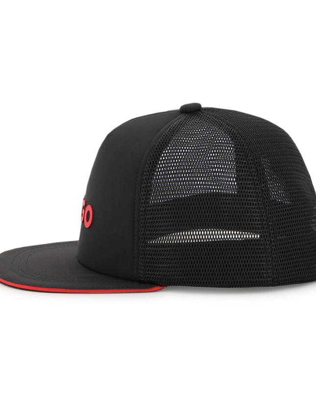 Kids Atelier Hugo Black Mesh Cap with Adjustable Strap