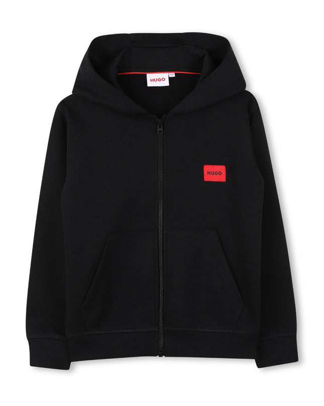 kids atelier hugo Black Zip Hoodie