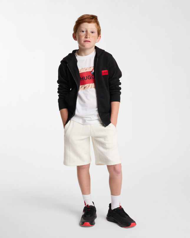 kids atelier hugo Black Zip Hoodie