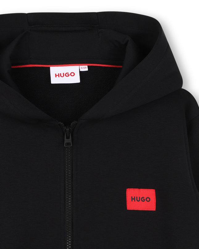 kids atelier hugo Black Zip Hoodie