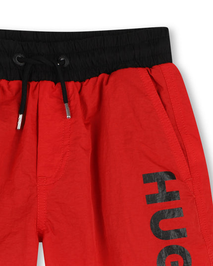 Kids Atelier Hugo Boys Red Logo Swimshorts