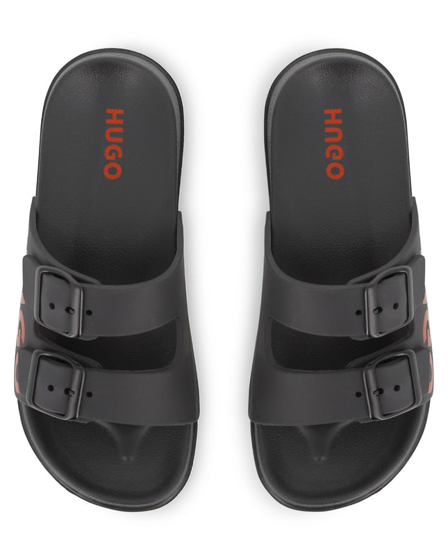 Kids Atelier Hugo Boys Black Logo Sliders