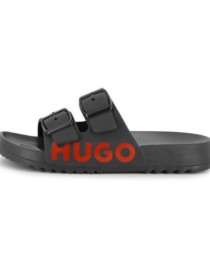 Kids Atelier Hugo Boys Black Logo Sliders