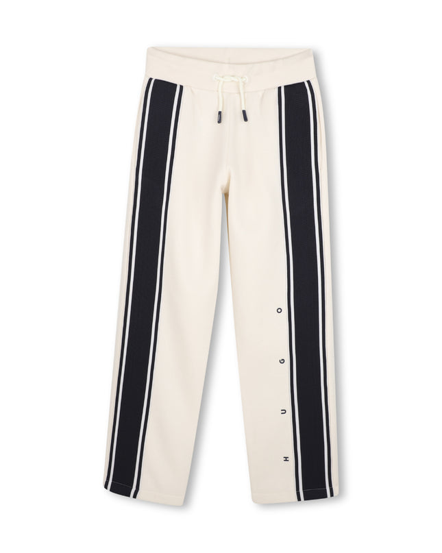 kids atelier hugo Cream Striped Jogging Pants