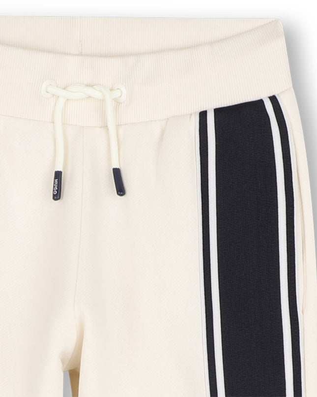 kids atelier hugo Cream Striped Jogging Pants