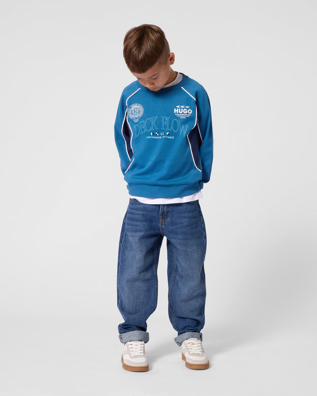 kids atelier hugo Blue Loose Fit Denim Pants