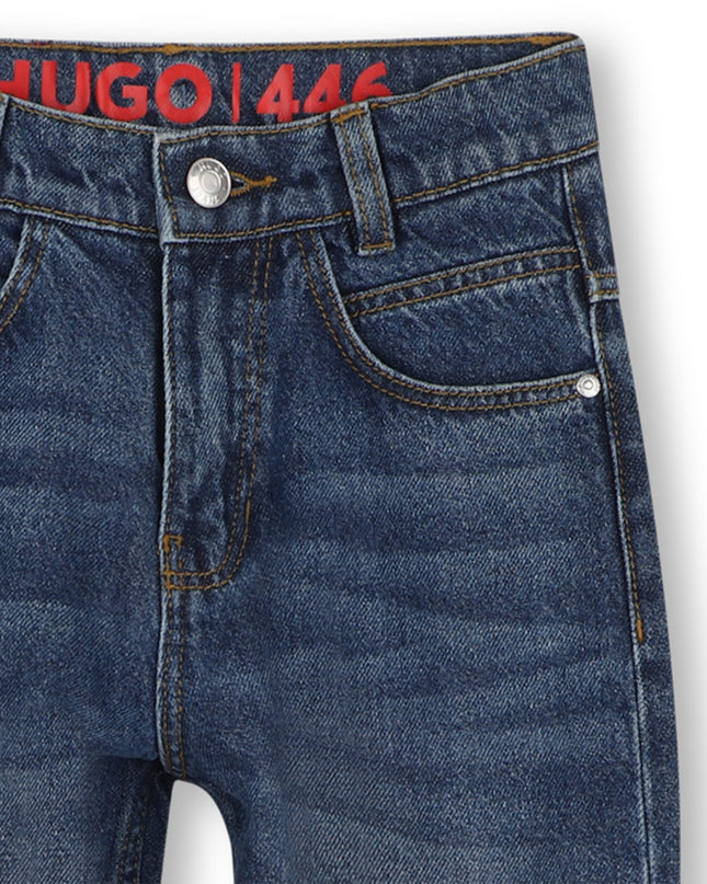 kids atelier hugo Blue Loose Fit Denim Pants