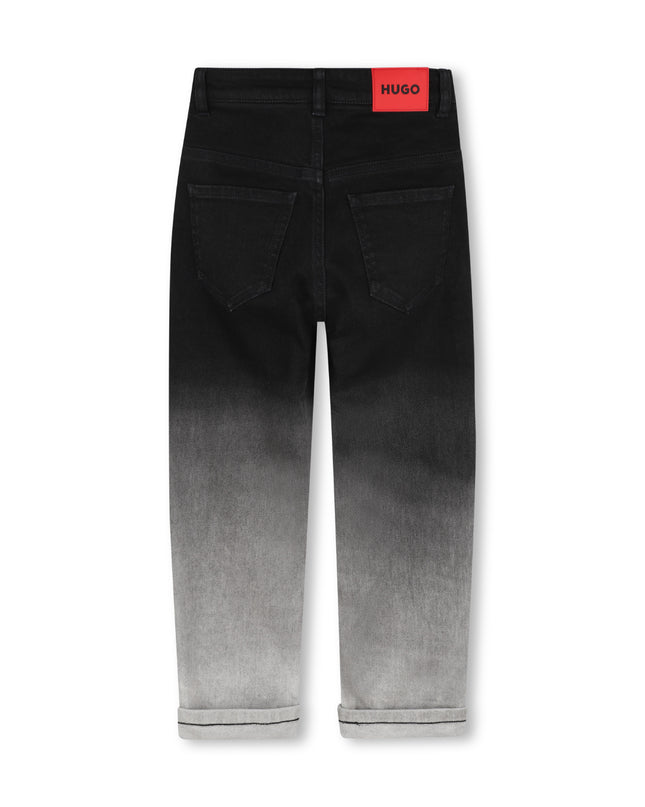 kids atelier hugo Black Faded Denim Pants